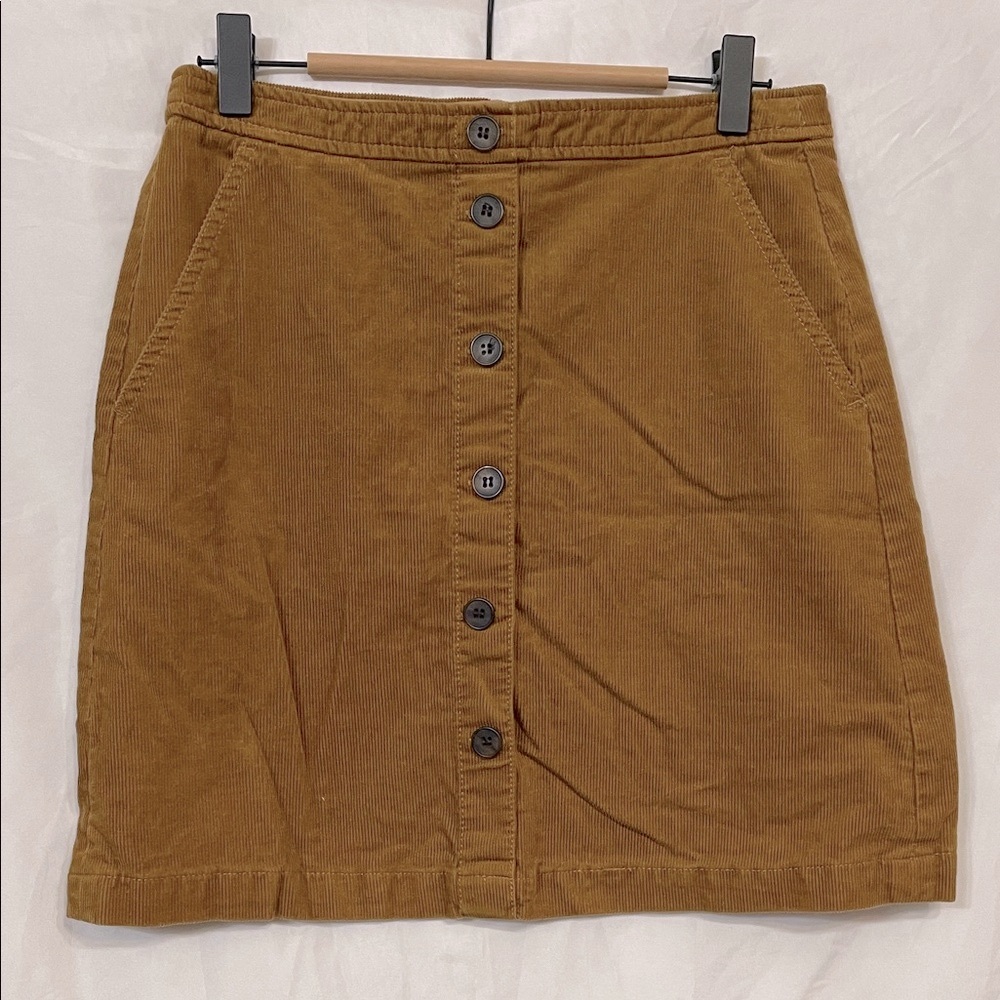 Fall 🍁 J Crew Factory Cute Caramel Button Corduroy Skirt w/ Lining & Pockets